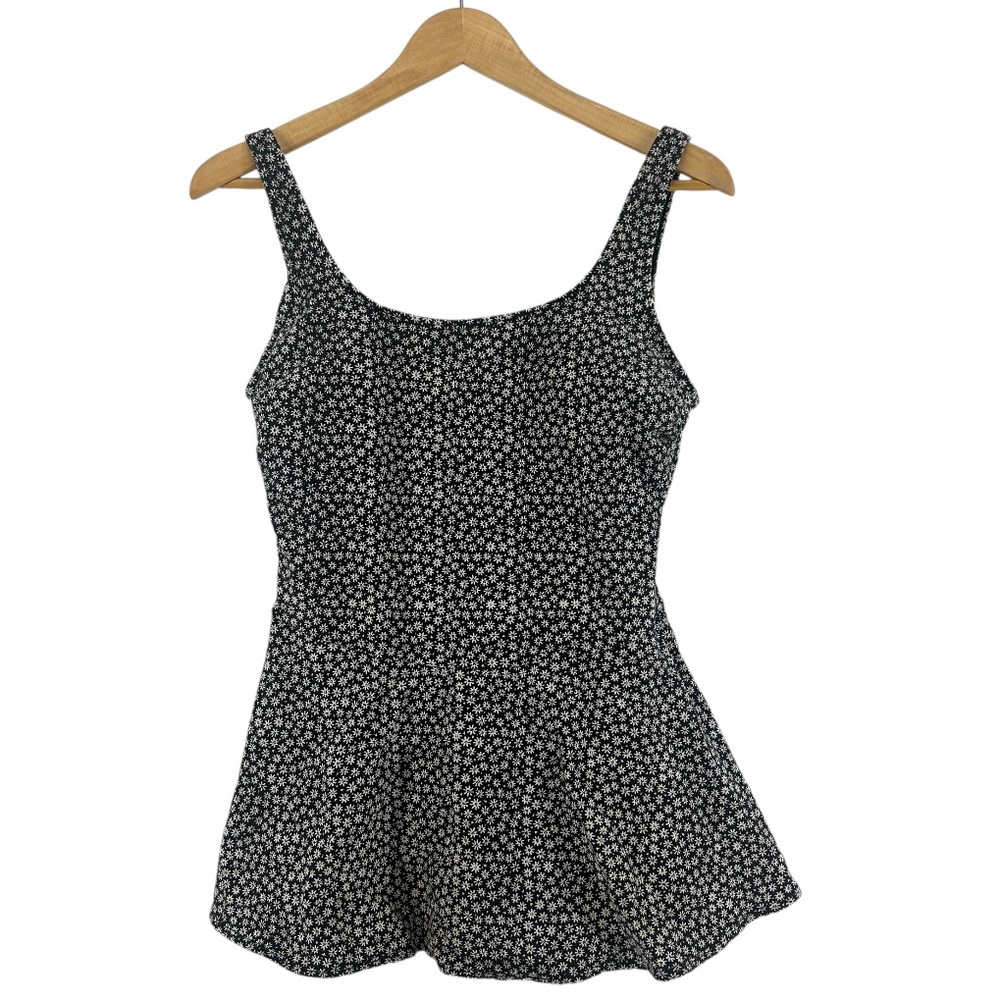 HONORS 90s Vintage Cotton Ditsy Floral Jumper Swimsuit/Dress